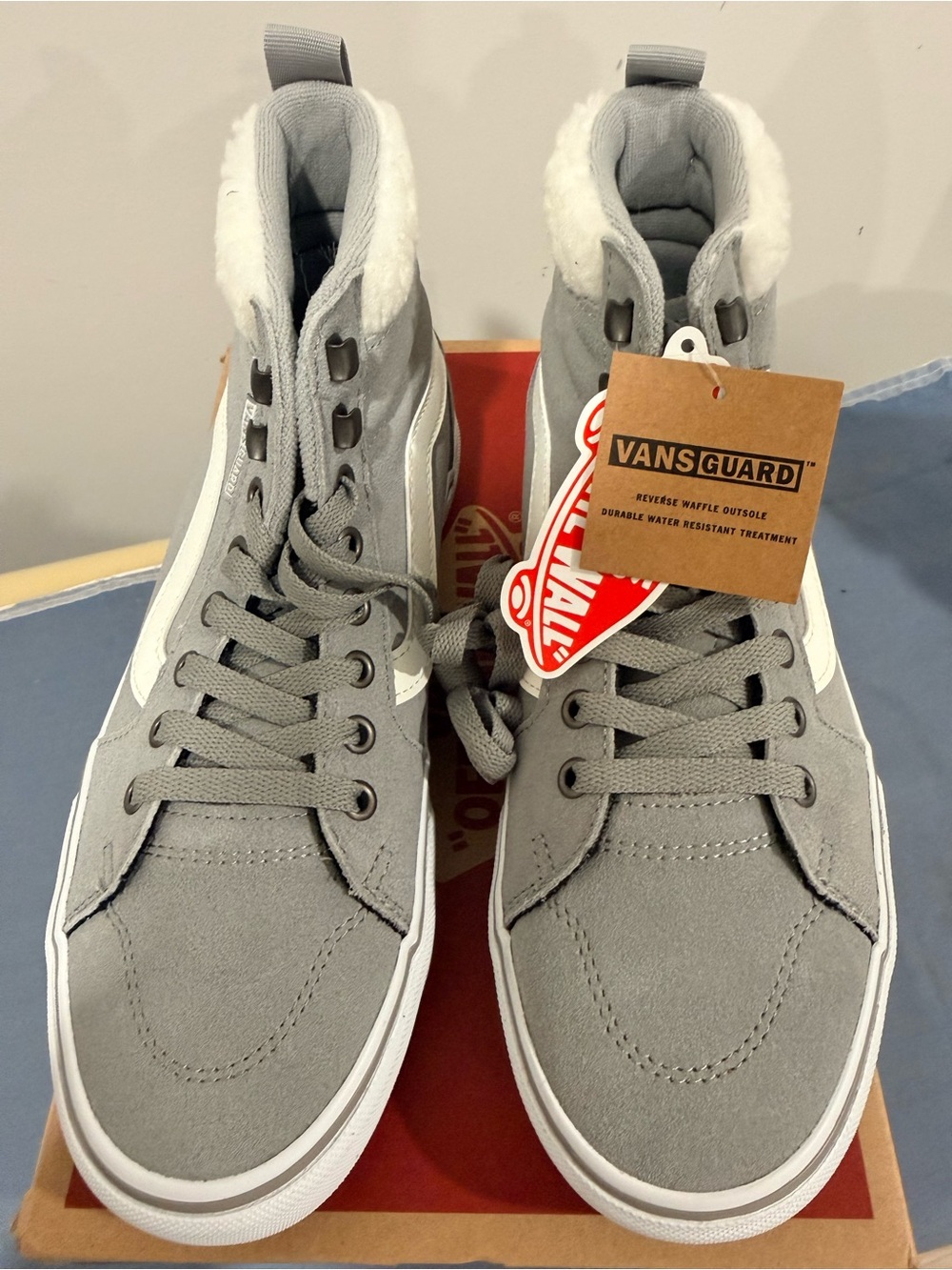 Vans Gray & White High-Top Athletic Shoes